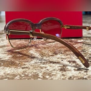 Stylish Brown and Gold Sunglasses Cartier Malmaison Eyewear